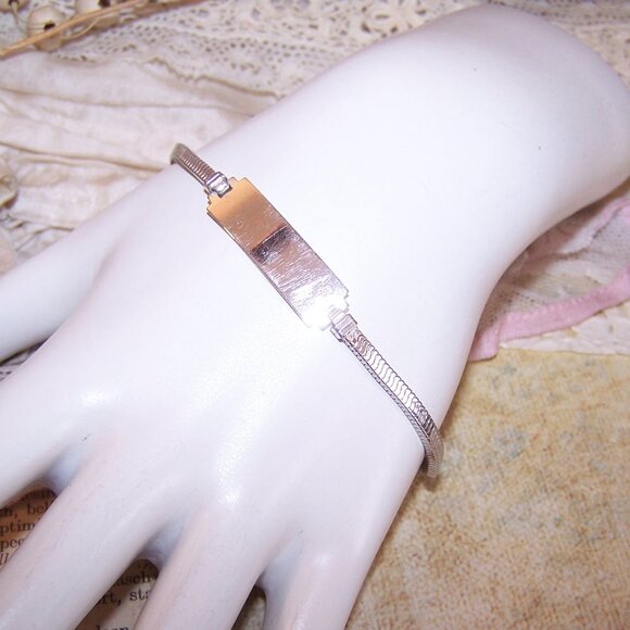 Vintage Unengraved FCC Sterling Silver Identification Bracelet - Picture 2 of 6
